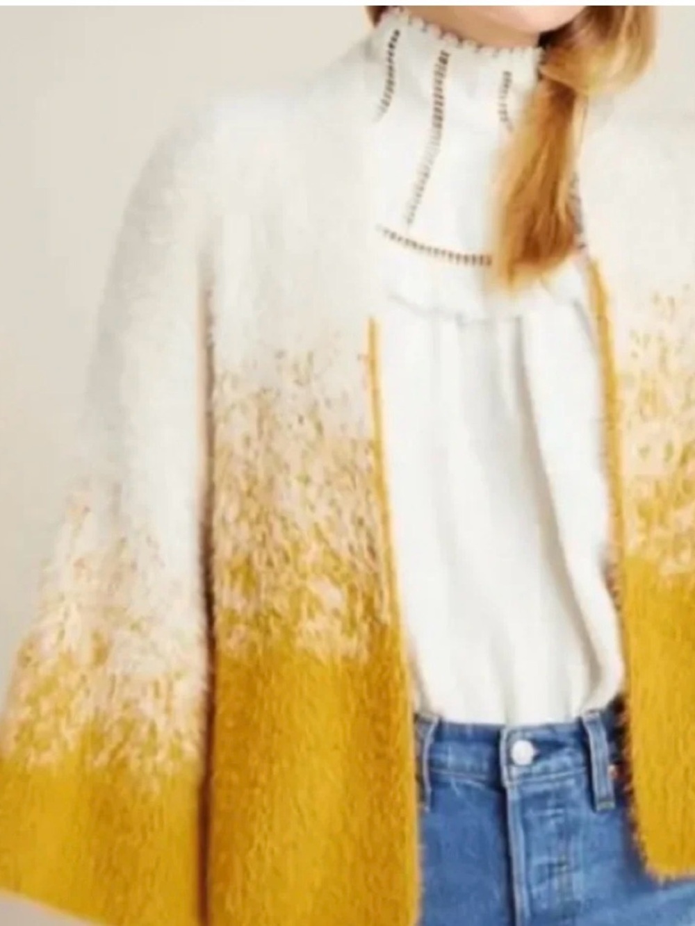 Akemi+Kin | Anthropologie | Senna Eyelash Ombre Open-Front Cardigan | One Size